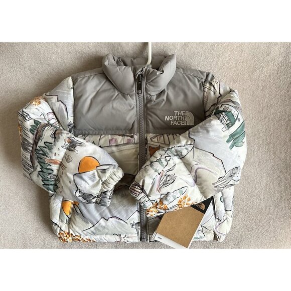 NWT North Face Nuptse 700 Down Series Puffer Jacket Toddler 2T Wolf Gray Winter - Picture 11 of 11